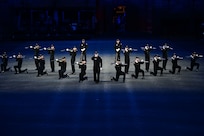 photo of U.S. Air Force Honor Guard Drill Team members rehearsing a routine