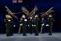photo of U.S. Air Force Honor Guard Drill Team members rehearsing a routine