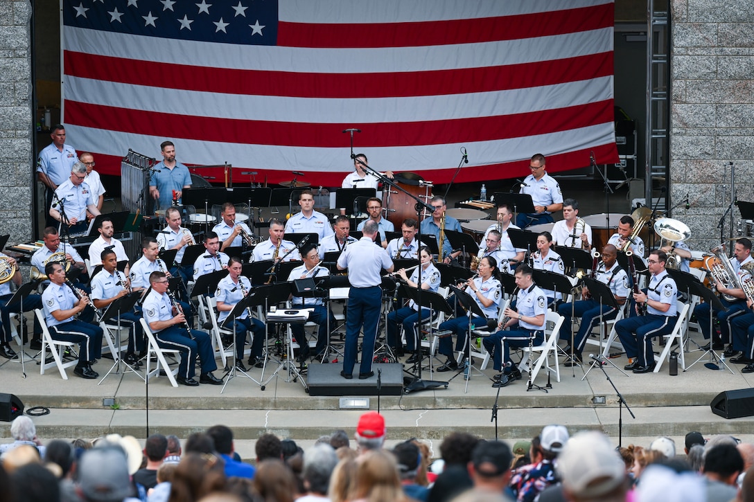 U.S. Air Force Academy band performs at Mount Rushmore