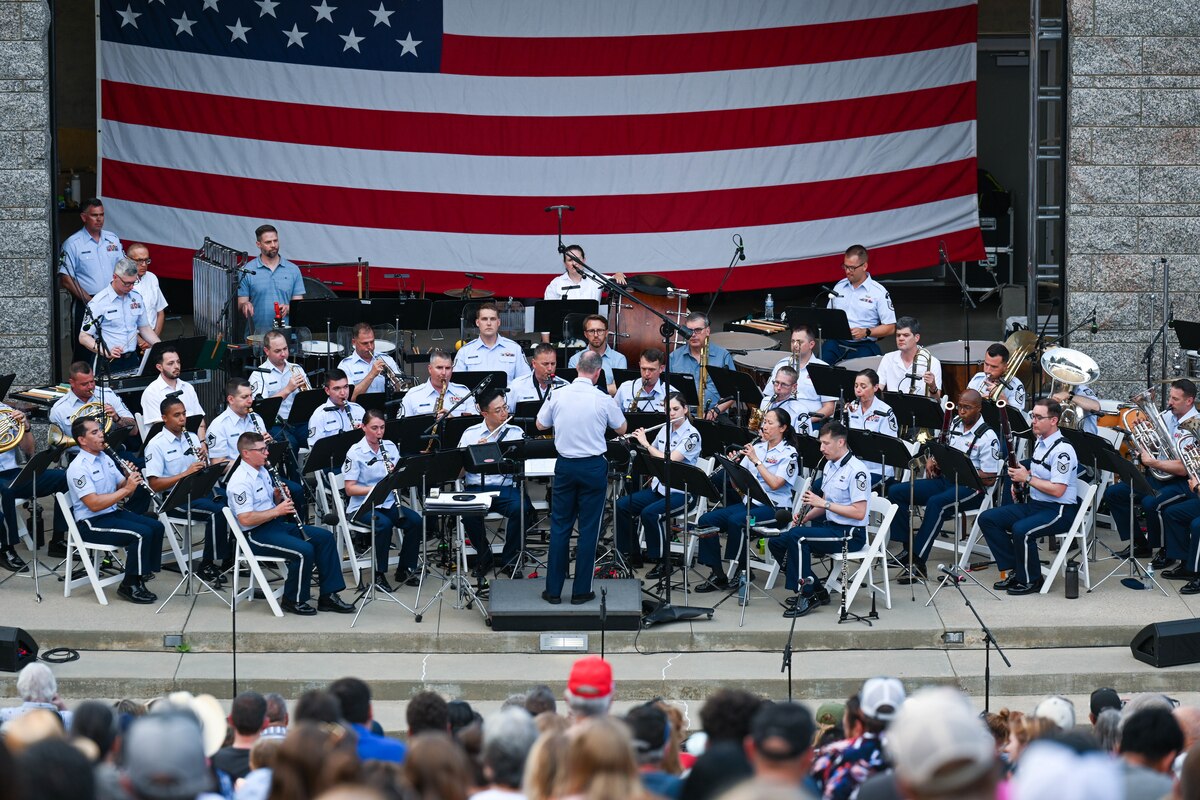 U.S. Air Force Academy Band performs at Mount Rushmore in honor of