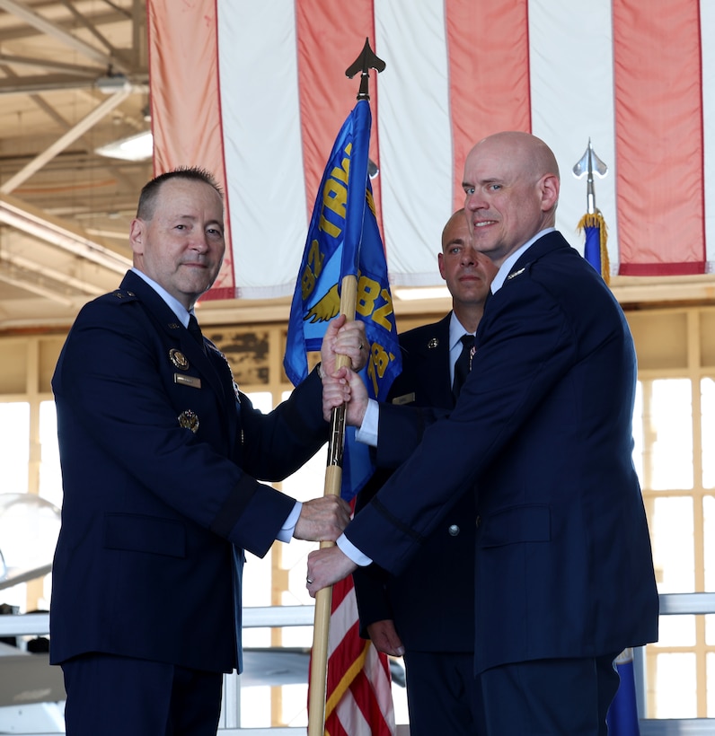 Col. Andrew Adams (right) assumes command of the 782nd Training Group
