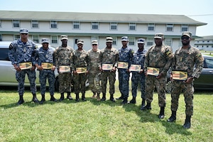 Brig. Gen. Leland D. Blanchard II, the Adjutant General (TAG) for the D.C. National Guard, recognizes members of the 113th Wing D.C. Air National Guard and members of the Jamaica Defence Force (JDF) during Cyber Shield 2025 at the Virginia National Guard's State Military Reservation in Virginia Beach, VA, on June 11, 2025.