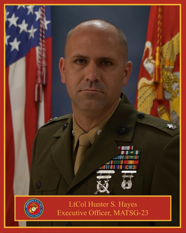Lieutenant Colonel Hunter S. Hayes, Executive Officer, Marine Aviation Training Support Group - 23, NAS Pensacola, Pensacola, FL