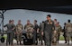 U.S. Air Force Airmen assigned to the 5th Bomb Wing, Minot Air Force Base, North Dakota, greet new arrivals supporting a Bomber Task Force mission at Andersen Air Force Base, Guam, July 7, 2025. These missions deter adversaries, assure allies and partners, strengthen interoperability, and maintain readiness and global strike capability. (U.S. Air Force photo by Senior Airman Alyssa Bankston)