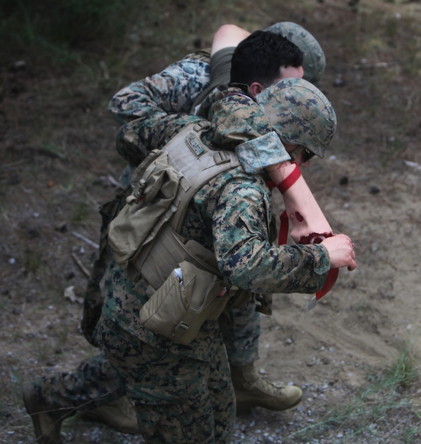 U.S. Marines carry a simulated casualty during a Combat Life Savers Course (CLS) at Atlantic Alliance '25 (AA25) on July 9, 2025.

AA25 maintains Marine Corps capabilities while implementing ground support and medical training such as CLS certifications.

(U.S. Marine Corps photo by LCpl. Kenneth Lambert)