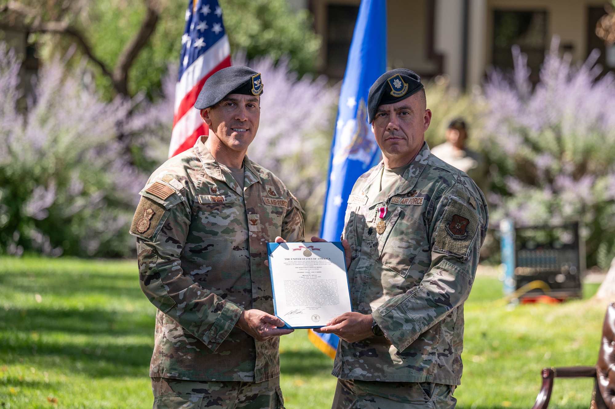 Col. Matthew Foisy and  Lt. Col. Juan Cabrerra standing for a photo.