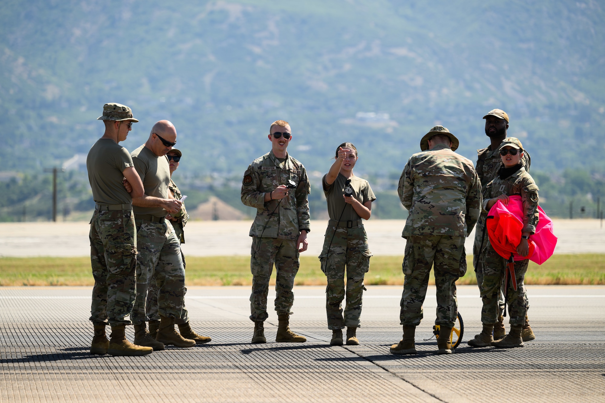 Airmen with the 75th Operations Support Squadron conduct landing zone safety officer training at Hill Air Force Base, Utah June 28, 2025.