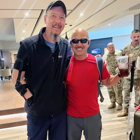 MAJ Jeremy Ditlevson and SFC Henry Escobedo arriving in Colorado Springs for the 2025 Warrior Games
