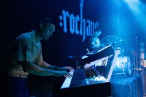 U.S. Marine Corps Cpl. Tang Hseih, a keyboard player of the Quantico Marine Rock Band, assigned to Special Purpose Marine Air-Ground Task Force-250, performs at Rookies RocHaus in West Dundee, Illinois, as part of Marine Week Chicago 2025, July 10, 2025. The Quantico Marine Rock Band performed as a feature event to promote the 250th anniversary of the U.S. Marine Corps. Throughout 2025, Marines across the globe will celebrate the 250th birthday of the Corps, commemorating service, sacrifice, and priding themselves on living ‘Semper Fidelis’ or ‘Always Faithful’ to their nation and to each other. (U.S. Marine Corps photo by Lance Cpl. Elijua Guel)