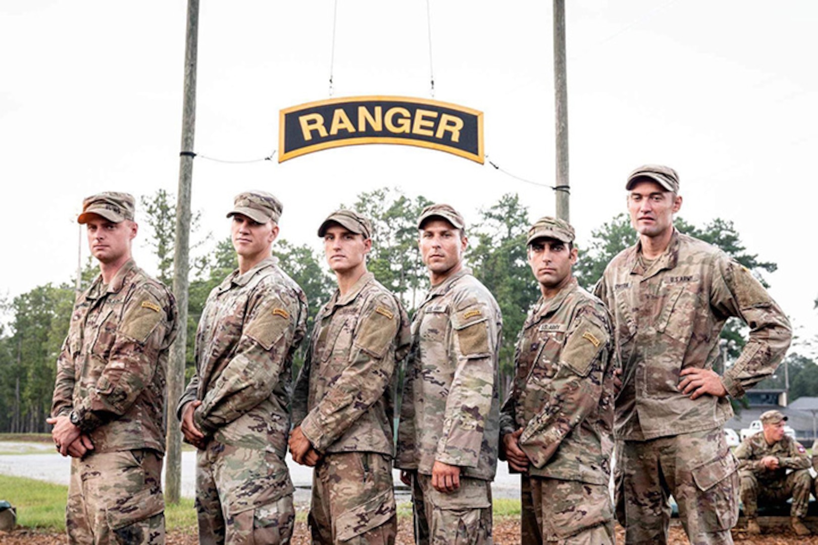 U.S. Army Sgt. 1st Class Hussein Mashal, second from right, an infantryman with Headquarters and Headquarters Company, 1st Battalion, 178th Infantry Regiment, Illinois Army National Guard, stands with other Soldiers at Fort Benning, Georgia, after completing Ranger School and earning the Ranger Tab.