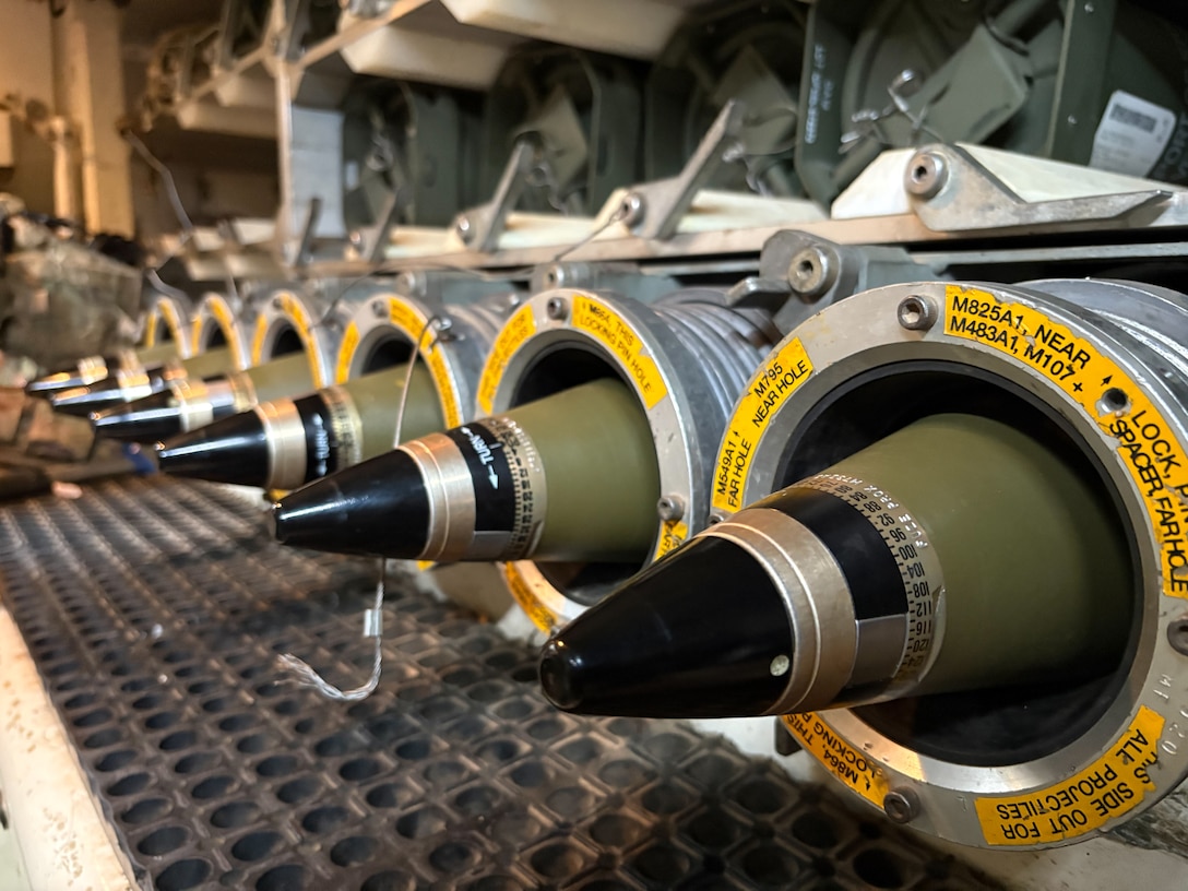 The explosives are placed in a "ready rack" so that they are ready at all times.