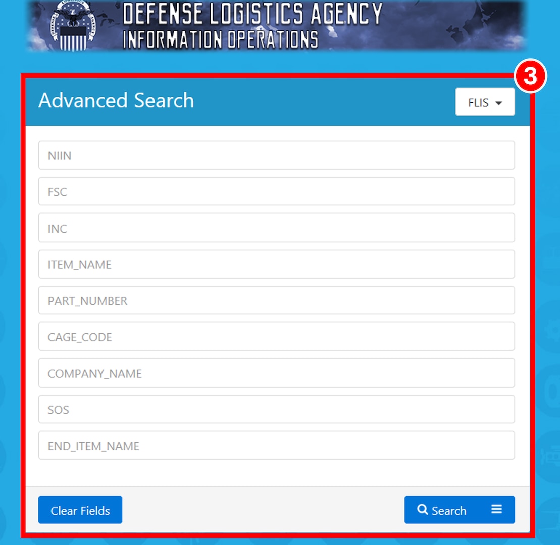 IMD2 PUB LOG system's Advanced Search feature with associated fields to selected data filter tab