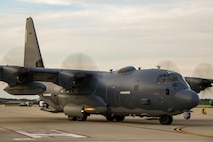 An aircrew assigned to the 919h Special Operations Wing taxis an AC-130J Ghostrider gunship at Hurlburt Field, Florida, July 9, 2025. The wing’s mission is evolving and now includes an operational AC-130J squadron based at Hurlburt Field, marked by a ceremony held July 11, 2025. The AC-130J provides ground forces an expeditionary, direct-fire platform that is persistent, ideally suited for urban operations and delivers precision low-yield munitions against ground targets. (U.S. Air Force photo by Lt. Col. James Wilson)