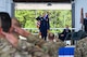 Members of the 711th Special Operations Squadron render a salute to U.S. Air Force Lt. Col. Jason Fox, incoming 711th Special Operations Squadron commander, at a change of command ceremony at Hurlburt Field, Florida, July 11, 2025. A longstanding military tradition, the ceremony marked the official transfer of command of the 711th SOS. (U.S. Air Force photo by Liz Easterling)