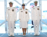 Cmdr. Matthew Zinn assumes command of Coast Guard Marine Safety Unit Port Canaveral from Cmdr. Sarah Brennan during a change of command ceremony in Port Canaveral, Florida, July 11, 2025.