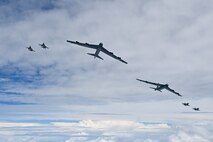 Fighter aircraft from Japan and the Republic of Korea conducted a trilateral escort flight of U.S. bombers operating in the Pacific, July 11, 2025.