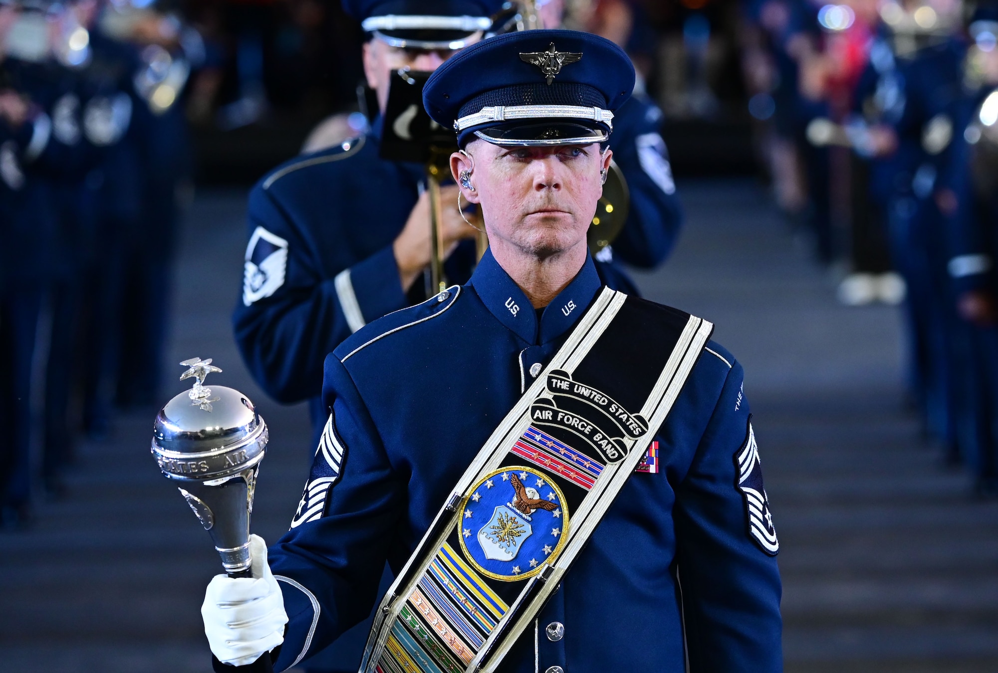 photo of U.S. Air Force Band members marching