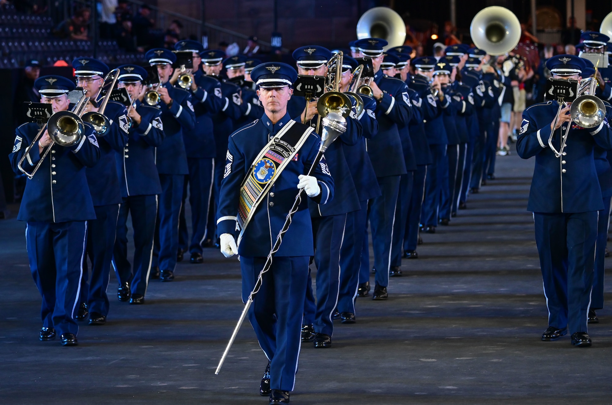 photo of U.S. Air Force Band members marching
