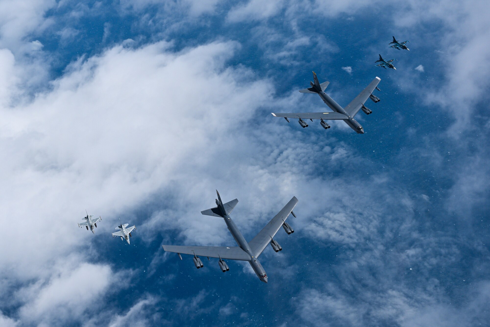 Fighter aircraft from Japan and the Republic of Korea conducted a trilateral escort flight of U.S. bombers operating in the Pacific, July 11, 2025.