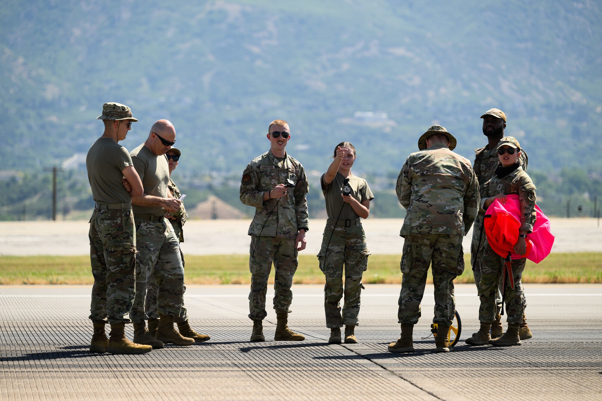 Airmen with the 75th Operations Support Squadron conduct landing zone safety officer training at Hill Air Force Base, Utah June 28, 2025.
