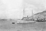 The Coast Guard cutter Tampa is moored off Gibraltar in North Africa in 1918. The cutter was sunk by a German U-boat on Sept. 26, 1918, with the loss of all 131 Coast Guardsmen on board, making it the greatest Coast Guard loss of World War I. Aug. 4, 2025, marks the 235th birthday of the Coast Guard.