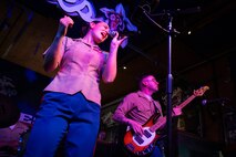 U.S. Marine Corps Sgt. Elizabeth Morino and Cpl. Anthony Russo, Marine musicians with 2nd Marine Aircraft Wing band, Special Purpose Marine Air Ground Task Force-250, perform at Tootsies Orchid Lounge during Marine Week Nashville, in Nashville, Tennessee, June 6, 2025. Tootsies hosted the 2nd MAW band as a way to show support for the Marine Corps. Throughout 2025, Marines across the globe will celebrate the 250th birthday of the Corps, commemorating, service, sacrifice, and priding themselves on living ‘Semper Fidelis’ or ‘Always Faithful’ to their nation and to each other. (U.S. Marine Corps photo by Cpl. Vincent Needham)