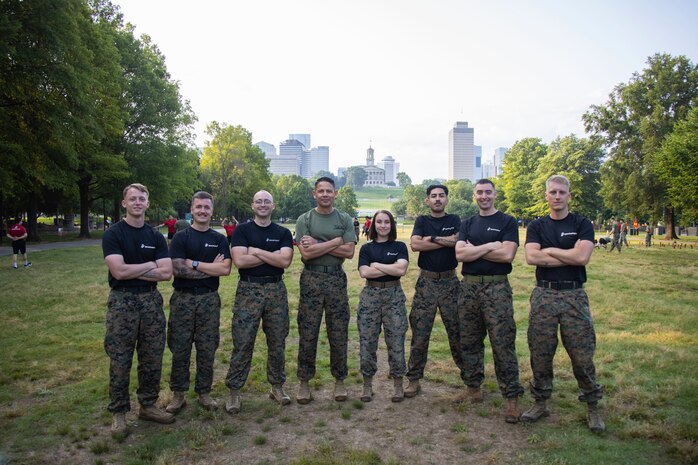 U.S. Marine Corps Sgt. Maj. Carlos A. Ruiz, the 20th sergeant major of the Marine Corps, participates in Marine Week Nashville, Nashville, Tennessee, June 1-2, 2025. As part of Marine Week Nashville, Ruiz met with veterans of the Marine Corps League, was named the Honorary Race Official for the Cracker Barrel 400 at Nashville Superspeedway, participated in a reenlistment ceremony, conducted a physical training event, and was the Guest of Honor for a wreath laying ceremony. Marine Week Nashville featured activations across Nashville and honored the Marine Corps’ legacy of support and fidelity to local communities. (U.S. Marine Corps photo by GySgt Jordan E. Gilbert)