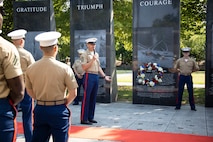U.S. Marine Corps Sgt. Maj. Carlos A. Ruiz, the 20th sergeant major of the Marine Corps, participates in Marine Week Nashville, Nashville, Tennessee, June 1-2, 2025. As part of Marine Week Nashville, Ruiz met with veterans of the Marine Corps League, was named the Honorary Race Official for the Cracker Barrel 400 at Nashville Superspeedway, participated in a reenlistment ceremony, conducted a physical training event, and was the Guest of Honor for a wreath laying ceremony. Marine Week Nashville featured activations across Nashville and honored the Marine Corps’ legacy of support and fidelity to local communities. (U.S. Marine Corps photo by GySgt Jordan E. Gilbert)