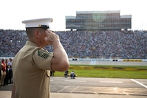U.S. Marine Corps Sgt. Maj. Carlos A. Ruiz, the 20th sergeant major of the Marine Corps, participates in Marine Week Nashville, Nashville, Tennessee, June 1-2, 2025. As part of Marine Week Nashville, Ruiz met with veterans of the Marine Corps League, was named the Honorary Race Official for the Cracker Barrel 400 at Nashville Superspeedway, participated in a reenlistment ceremony, conducted a physical training event, and was the Guest of Honor for a wreath laying ceremony. Marine Week Nashville featured activations across Nashville and honored the Marine Corps’ legacy of support and fidelity to local communities. (U.S. Marine Corps photo by GySgt Jordan E. Gilbert)