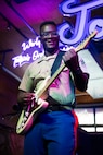 U.S. Marine Corps Jobari Noel, a Marine musician with 2nd Marine Aircraft Wing band, Special Purpose Marine Air Ground Task Force-250, performs at Tootsies Orchid Lounge during Marine Week Nashville, in Nashville, Tennessee, June 6, 2025. Tootsies hosted the 2nd MAW band as a way to show support for the Marine Corps. Throughout 2025, Marines across the globe will celebrate the 250th birthday of the Corps, commemorating, service, sacrifice, and priding themselves on living ‘Semper Fidelis’ or ‘Always Faithful’ to their nation and to each other. (U.S. Marine Corps photo by Cpl. Vincent Needham)