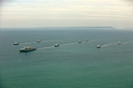 Ships assigned to the Sea Breeze 2025-2 Mine Countermeasures (MCM) Task Group sail in formation. Sea Breeze is an annual maritime exercise aimed at building collective capability and agility to restore security and stability in the dynamic Black Sea.