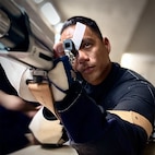 Staff Sgt. Mateo aiming down the sites, getting ready for the Warrior Games.