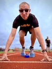 Sgt. 1st Class Peters on the starting block.
