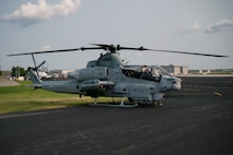 A U.S. Marine Corps AH-1Z Viper helicopter prepares to take off for a flyover during Marine Week Nashville, in Nashville, Tennessee, June 1, 2025. Founded on November 10, 1775, the United States Marine Corps has served our nation honorably in every clime and place for 250 years. Throughout 2025, Marines across the globe will celebrate the 250th birthday of the Corps, commemorating, service, sacrifice, and priding themselves on living ‘Semper Fidelis’ or ‘Always Faithful’ to their nation and to each other. (U.S. Marine Corps photo by Cpl. Vincent Needham)