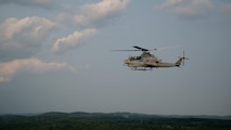 A U.S. Marine Corps AH-1Z Viper helicopter flies in tandem with a UH-1Y Venom helicopter during Marine Week Nashville in Nashville, Tennessee, June 1, 2025. Founded on November 10, 1775, the United States Marine Corps has served our nation honorably in every clime and place for 250 years. Throughout 2025, Marines across the globe will celebrate the 250th birthday of the Corps, commemorating, service, sacrifice, and priding themselves on living ‘Semper Fidelis’ or ‘Always Faithful’ to their nation and to each other. (U.S. Marine Corps photo by Cpl. Vincent Needham)