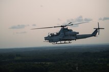 A U.S. Marine Corps AH-1Z Viper helicopter flies in tandem with a UH-1Y Venom helicopter during Marine Week Nashville in Nashville, Tennessee, June 1, 2025. Founded on November 10, 1775, the United States Marine Corps has served our nation honorably in every clime and place for 250 years. Throughout 2025, Marines across the globe will celebrate the 250th birthday of the Corps, commemorating, service, sacrifice, and priding themselves on living ‘Semper Fidelis’ or ‘Always Faithful’ to their nation and to each other. (U.S. Marine Corps photo by Cpl. Vincent Needham)