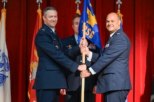 Exchanging of the flag in change of command ceremony