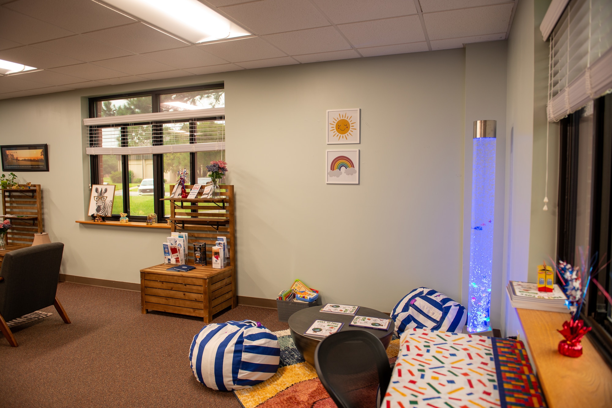 A children's sitting area.