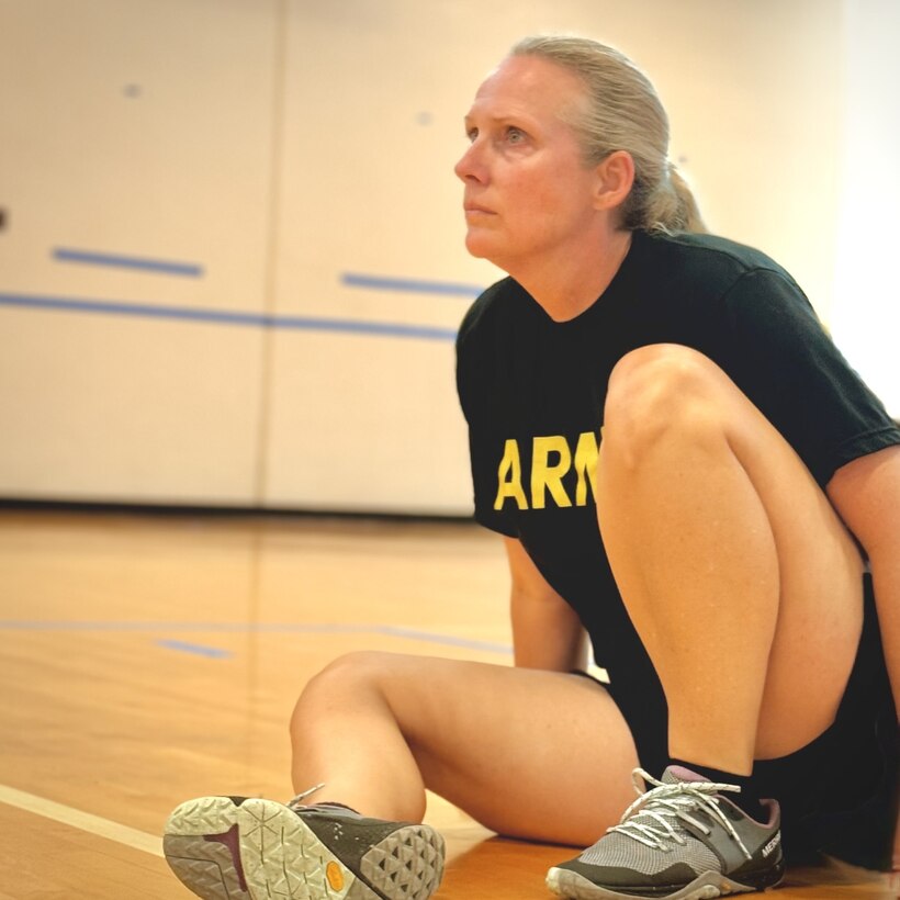 Maj. Sparks awaiting the serve.