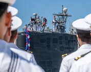 JOINT BASE PEARL HARBOR-HICKAM, Hawaii (July 12, 2025) - Los Angeles-class fast-attack submarine USS Toledo (SSN 769) arrives at Joint Base Pearl Harbor-Hickam during its change of homeport, July 12, 2025. Toledo is assigned to Submarine Squadron 7 and is capable of supporting various missions, including anti-submarine warfare, anti-surface ship warfare, strike warfare, and intelligence, surveillance, and reconnaissance. (U.S. Navy photo by Mass Communication Specialist 1st Class Scott Barnes)