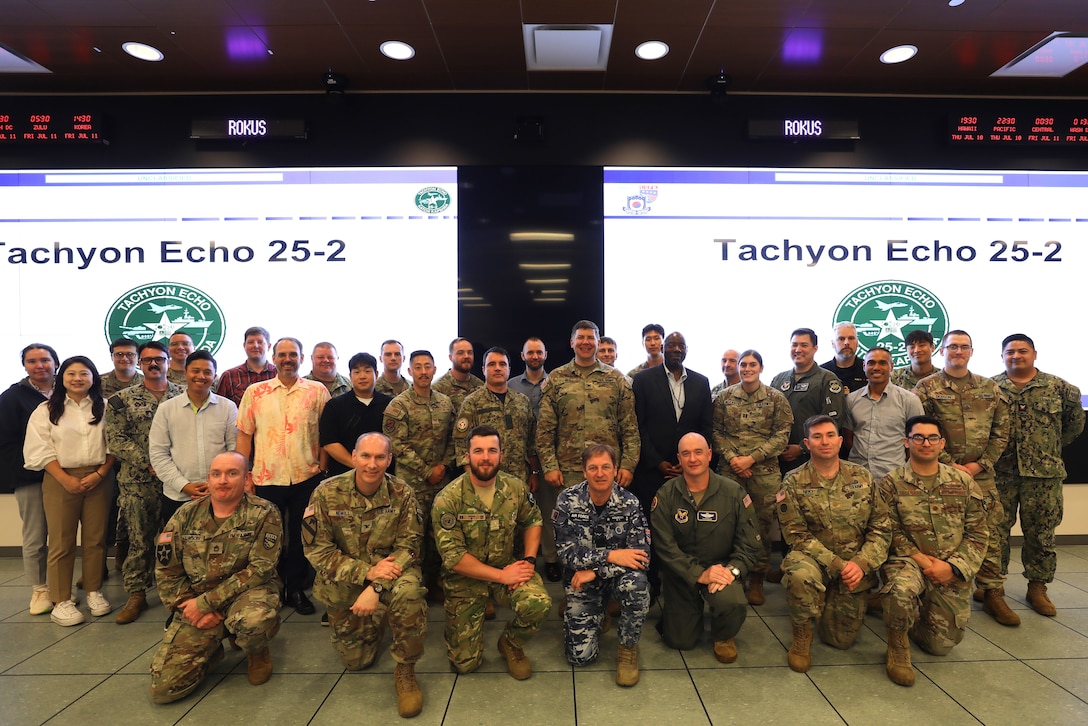 July 8 to 11, U.S. Forces Korea hosted TACHYON ECHO (TE) 25-2, a Tri-Command Technical Effects Tabletop Exercise (TTX) with over 100 participants from United Nations Command, Combined Forces Command, and U.S. Forces Korea (USFK) Command. This latest iteration built on momentum from previous exercises and further develops the Tri-Command’s ability to integrate combined-joint, all-domain operations (CJADO) capabilities in support of regional deterrence and readiness.