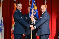 Exchanging of the flag in change of command ceremony