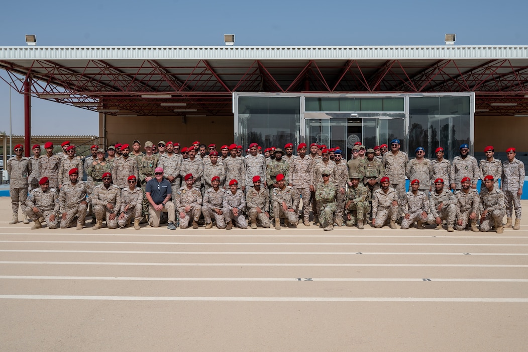 USAF and RSAF service members pose for a group photo