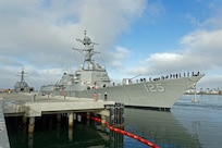 NAVAL WEAPONS STATION SEAL BEACH, Calif. – Integrated into the Arleigh Burke-class guided missile destroyer USS Jack H. Lucas (DDG 125), the AN/SPY-6(V)1 Radar can defend against ballistic missiles, cruise missiles, hypersonic missiles, hostile aircraft and surface ships at the same time. (U.S. Navy photo by Gregg Smith)