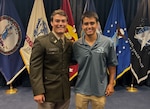 Brothers 2nd Lt. Luke Hart, at left, and Will Hart, post together June 18, 2025, follow Will's enlistment into the Virginia Army National Guard at the Fort Lee Military Entrance Processing Station. Luke commissioned in May and was able to administer the oath of enlistment to his younger brother, who is currently attending The Citadel. (Courtesy Photo)