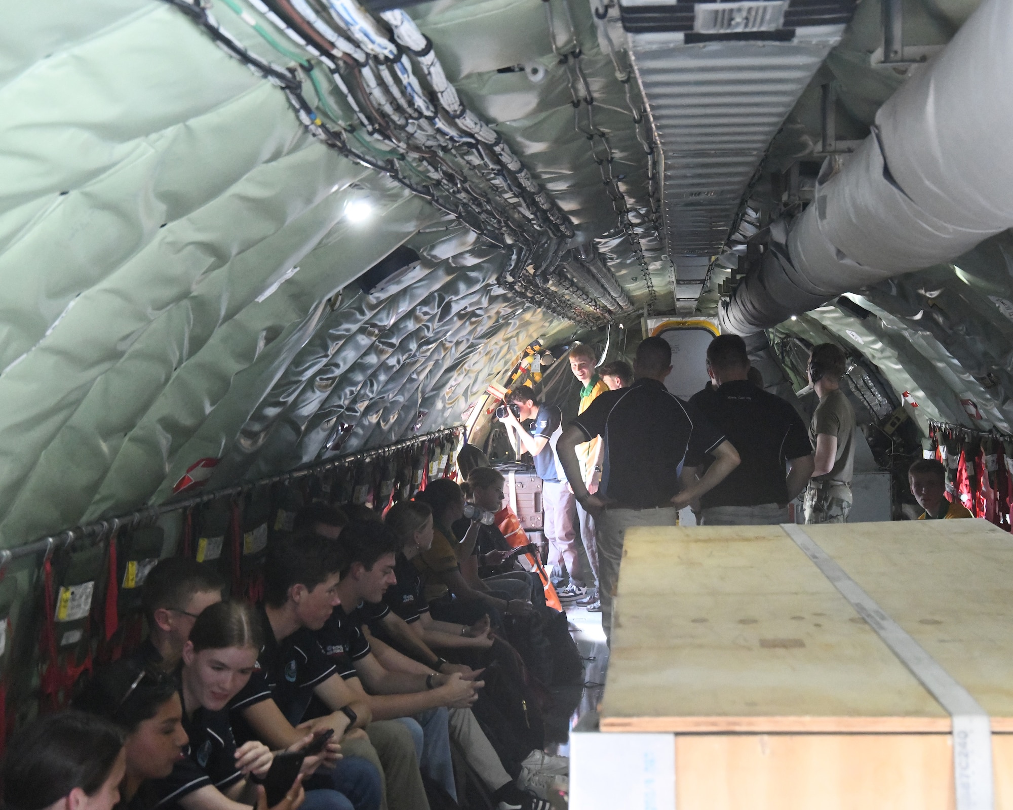 More than 30 Civil Air Patrol cadets from its International Air Cadet Exchange program received a tour of the 459th's KC-135 Stratotanker aircraft and gained an understanding of the unit's global air refueling mission. The Civil Air Patrol is a federally chartered non-profit corporation that is also the Air Force auxiliary. (U.S. Air Force photo by Lt. Col. Timothy Smith)