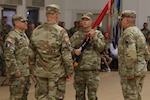 Col. Arthur S. Moore takes charge as the new commander of the Staunton-based 116th Infantry Brigade Combat Team from Col. Jared D. Lake June 24, 2025, at Fort Pickett, Virginia. Maj. Gen. Joseph A. DiNonno, 29th Infantry Division commanding general, presided over the exchange of organizational colors signifying the transfer of command from Lake to Moore. Command Sgt. Maj. Latane I. Gilliam, the 116th senior enlisted leader, was keeper of the colors for the ceremony. The Troutville-based 29th Infantry Division Band provided music for the event.