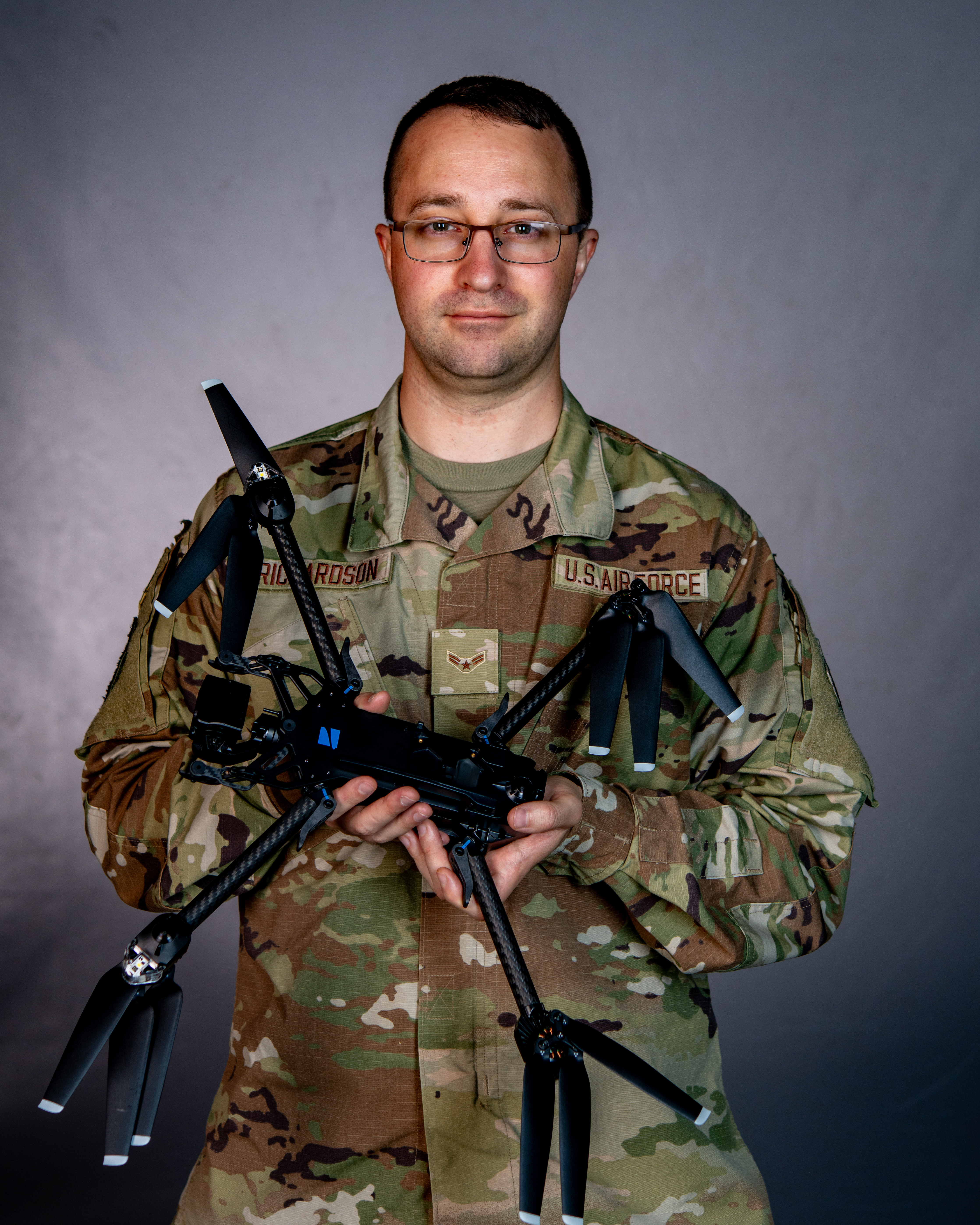 U.S. Air Force Airman 1st Class Richardson, a contracting specialist, poses for a photo at Whiteman Air Force Base, Missouri, April 30, 2025. Project Arc is a selective Air Force program focused on solving operational challenges. (U.S. Air Force photo by Senior Airman Bryce Moore)