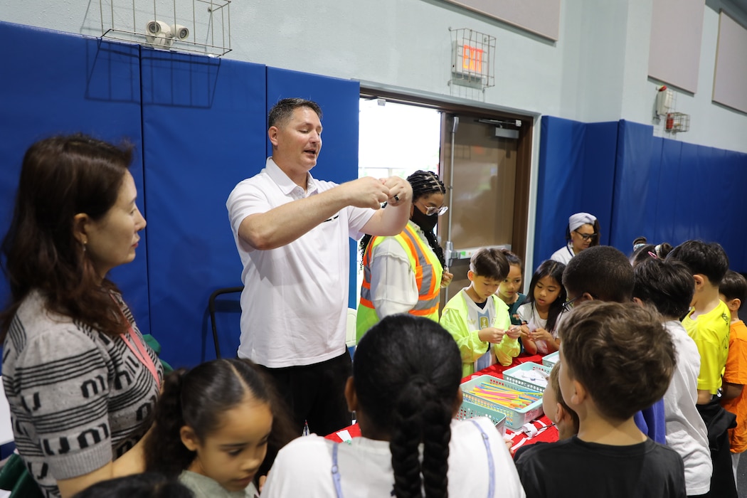 FED employees at a STEAM event at a local school on Camp Humphreys
