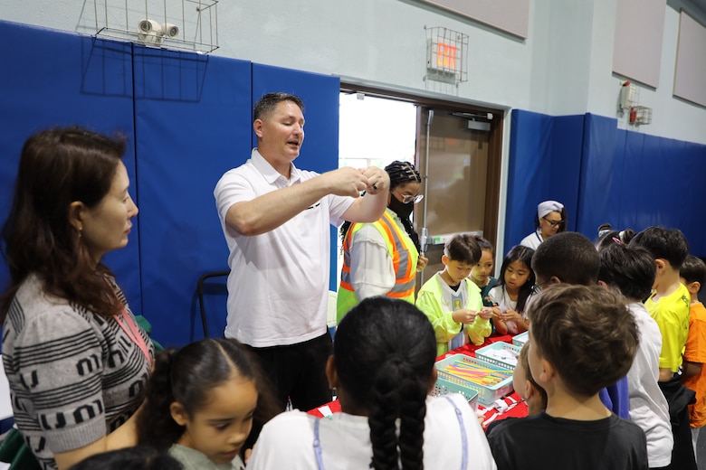 FED employees at a STEAM event at a local school on Camp Humphreys